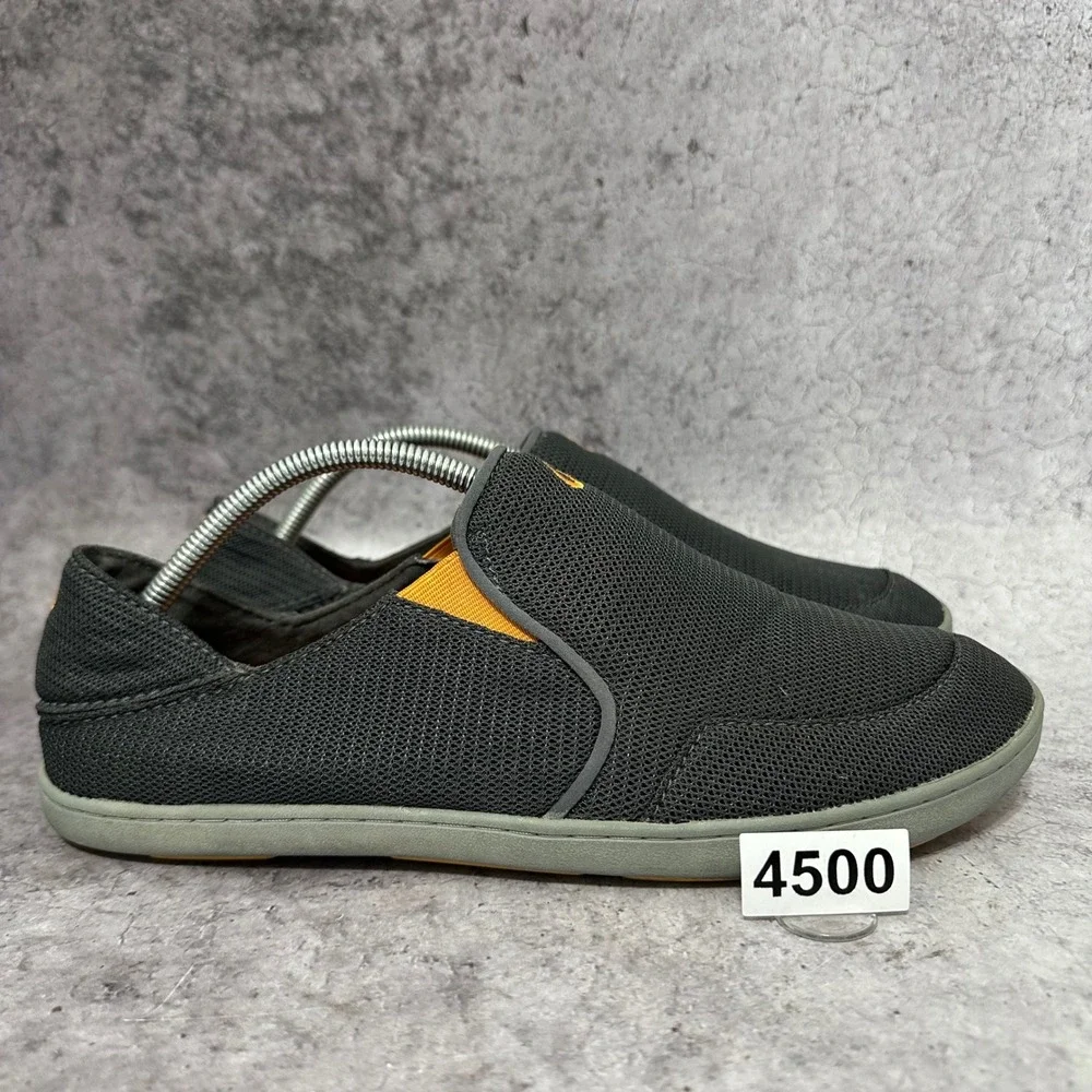 OluKai Nohea Mesh Slip On Shoes Mens 10 Grey Orange Casual Breathable 10188-4242